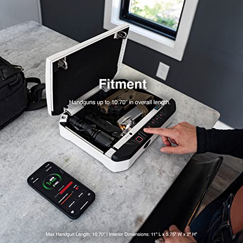 VAULTEK VS20i Biometric Handgun Bluetooth Smart Safe Pistol Safe with Auto-Open Lid and Rechargeable Battery (Sandstone)