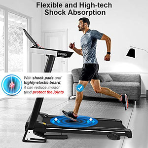 ONETWOFIT Folding Electric Treadmill, 2.0HP Motor, 1km/h - 12.8km/h, Automatically add lubricating Oil, Soft Drop System, Running Surface 48x16 inch, Ideal for Home/Office