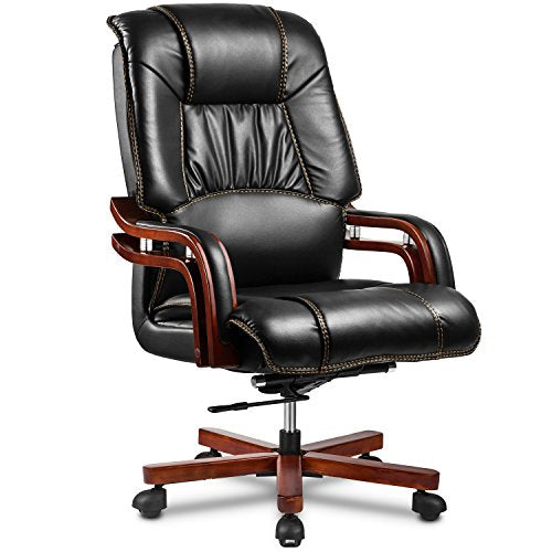 Halter EY-14A Fully Assembled Ergonomic Reclining PU Leather Executive Office Chair with Adjustable Lumbar Support and Tilt Tension - Zero Back Pain - 46.5" X 25" X 19.7" - 22" - 2 Pack