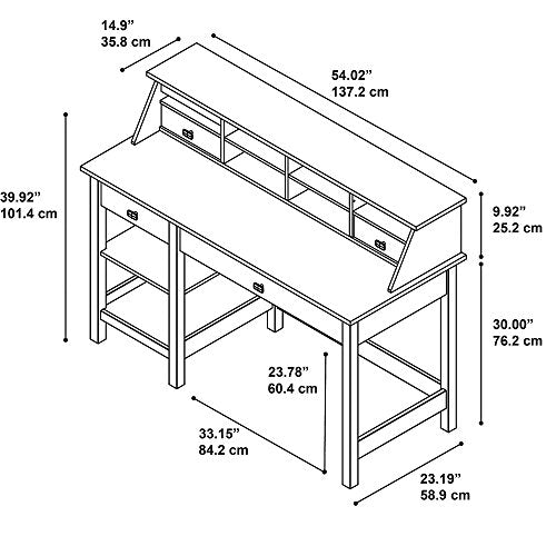 Broadview Computer Desk with Open Storage and Desktop Organizer