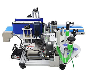 TECHTONGDA Automatic Round Bottle Labeling Machine with Printer Conveyor - Bottle Diameter 1.5-3.9inch