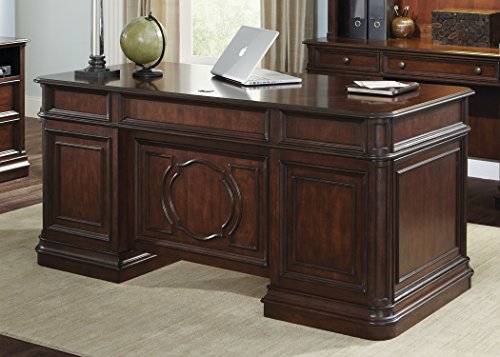 Liberty Furniture 273-HOJ-JED Brayton Manor Jr Executive Desk, 66" x 32" x 31", Cognac