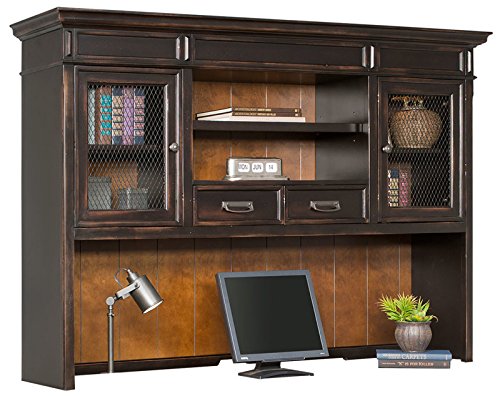Martin Furniture Hartford Credenza, Brown - Fully Assembled & Hartford Hutch, Brown - Fully Assembled