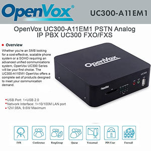 OpenVox UC300-A11EM1 PSTN Analog IP PBX with FXO/FXS Ports