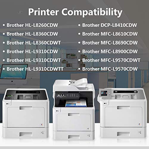 5-Pack (2BK+C+M+Y) Cartridge TN436BK,TN436C,TN436M,TN436Y Toner Cartridge Replacement for Brother HL-L8260CDW L8360CDW L9310CDW L9310CDWTT DCP-L8410CDW MFC-L8610CDW L8900CDW L8690CDW L9570CDW Printer