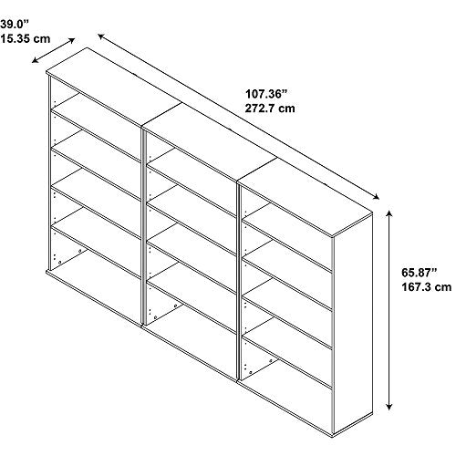 Bush Business Furniture 66H Bookcase Storage Wall in Mocha Cherry