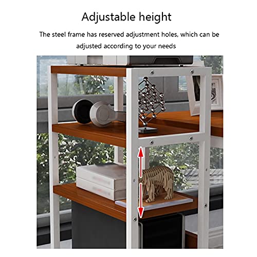CPU Stand PC Tower Stand 3-Tier Adjustable Cart with Caster Wheels White