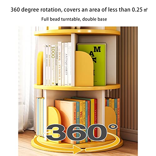 Rotating Bookshelf, 4 Tier Simple Floor Small Bookshelf Children's Picture Book (Green, 50 * 126cm)