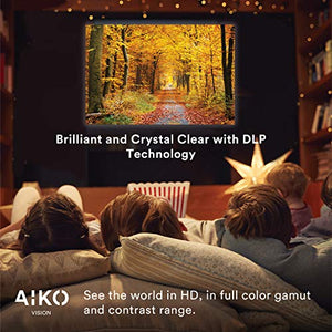 Aiko Smart DLP Digital Portable Mini HD Projector Video Projector - Android 7.1 for WiFi Streaming Movies, Netflix, Hulu, Prime Video, YouTube