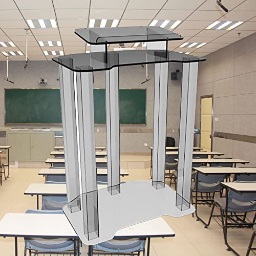 EESHHA Clear Acrylic Lectern Podium - Portable Stand-Up Reading Desk