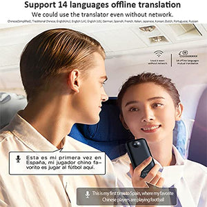 UsmAsk Portable Two-Way Multi-Language Voice Translator with Photo Scanning - 2.4 Inch Touch Screen, WiFi Support, Offline Mode, Recorder Function - Happy Gift