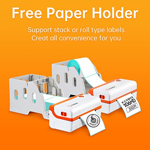 K Comer HD Thermal Shipping Label Printer 300DPI, Direct Thermal 4x6 High-Speed Label Printer, Compatible with Windows and Mac,Supports Multiple Platform Applications