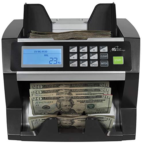 Royal Sovereign High Speed Money Counting Machine, with UV, MG, IR Counterfeit Bill Detector (RBC-1515-ADBK)