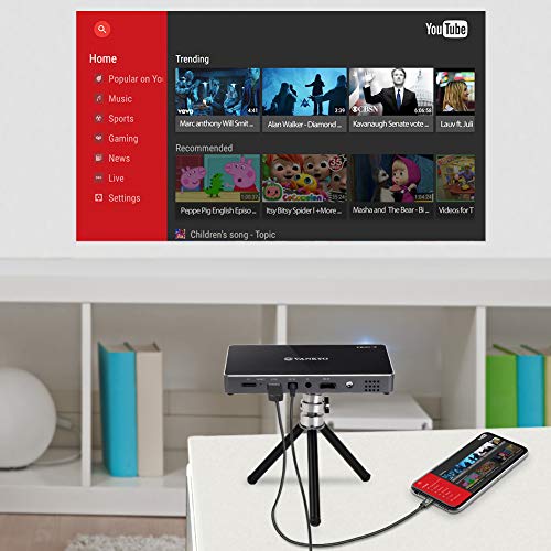 VANKYO Passport M50 DLP Smart Mini Portable Projector, 100 ANSI Lumens w/Andriod 7.1 OS Pre-Installed, WiFi, HDMI, USB Micro SD Ports Free Mini Wireless Keyboard Tripod