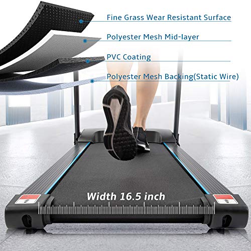 Merax Folding Treadmill for Home, 2.5HP Electric Motorized Running Machine with 10MPH Speed, Large Running Surface, 12 Programs, Speakers, Incline, LCD and Pulse Monitor for Running Walking (Black)