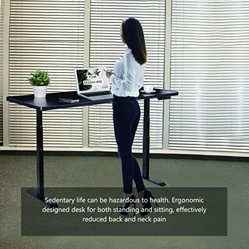 Toolsempire Dual Motor Electric Height Adjustable Standing Desk Frame Sit to Stand Table Base Ergonomic Stand up Riser with Memory Controller (Black Frame)