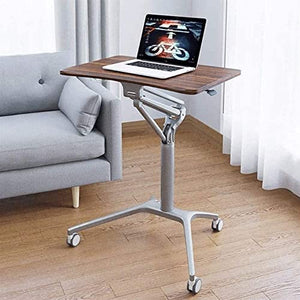 None Mobile Standing Desk Rolling Laptop Sit Stand Desk Height Adjustable Home Office Computer Workstation