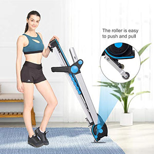 FISUP Foldable Treadmill 2.5 HP Electric Running Jogging Machine with Manual Incline and LCD Display for Home Use No Installation Required