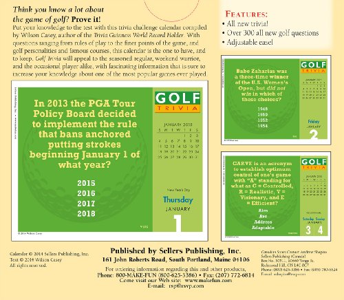 Golf Trivia; Testing Your Golfing Skill & Knowledge All Year Long! 2015 Boxed Calendar