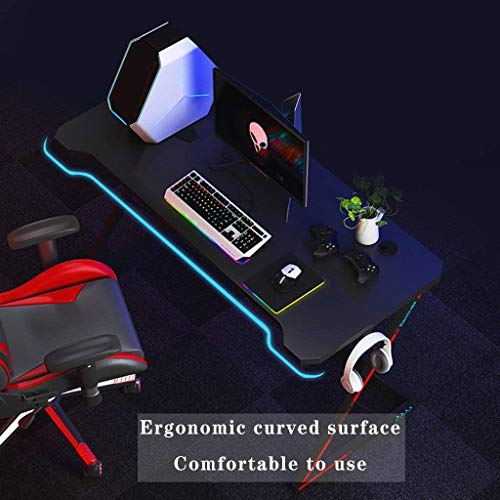 XUERUIGANG 39 inches Gaming Desk Computer Gamer Desk Large Computer Desk Workstation Office PC Desk, Easy Installation (Black)