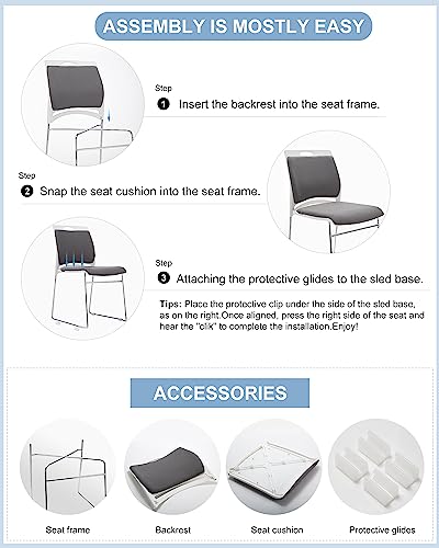 VACYOVKE Stackable Guest Chairs Set - 100 Pack, 1102LB Capacity