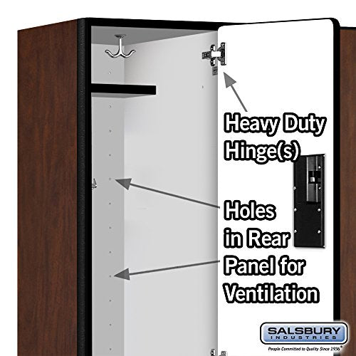 Salsbury Industries Double Tier Designer Wood Locker - 18" Wide - 3 Wide - 6 Feet High - Mahogany