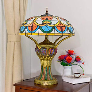 Xiaohu Tiffany Style Color Glass Table Lamp