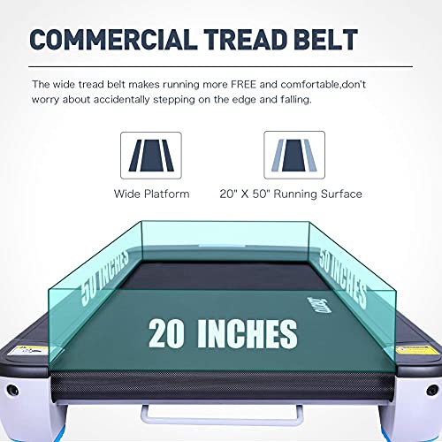 Folding Treadmill with Auto Incline Electric Running Machine Treadmills for Home with LCD Monitor 23" Wide Tread Belt (Fold Treadmills for Small Spaces Fit Under Bed)