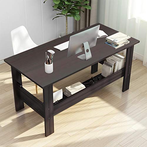 2021 Upgraded Computer Desk for Small Room, US, Writing Table with Shelf Storage for Home Office Study for PC Desktop, Workstation, Bedroom Gaming, Black Walnut