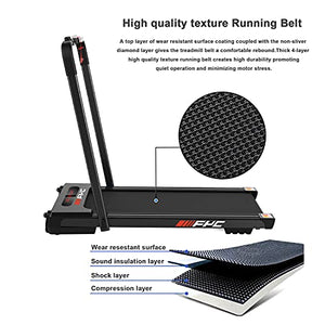 FYC Under Desk Treadmill - 2 in 1 Folding Treadmill for Home 2.5 HP, Installation-Free Foldable Treadmill Compact Electric Running Machine, with LED Display Walking Running Jogging for Home Office Use