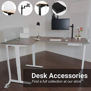 PROGRESSIVE AUTOMATIONS Desk L Shaped Standing Desk 78x60, Corner Standing Desk Adjustable Height, sit Stand Home Office Desk Electric - Corner Ryzer, ebony ash, SD-FLT-05-Black-DT-7860-EA-DA-10-Black