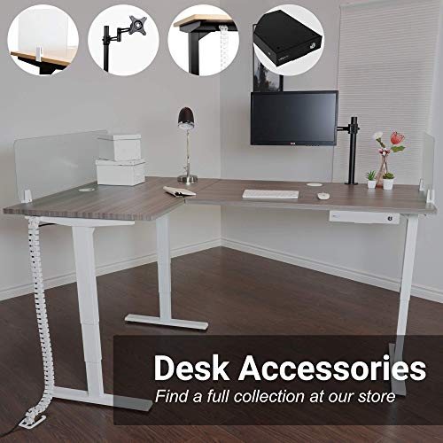 PROGRESSIVE AUTOMATIONS Desk L Shaped Standing Desk 78"" x60, Corner Standing Desk Adjustable Height, sit Stand Home Office Desk Electric - Corner Ryzer, Veranda Teak