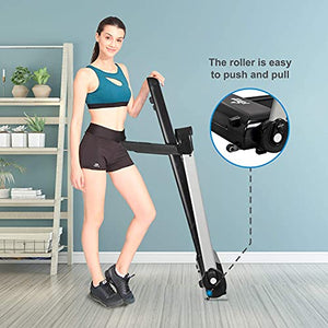 Folding Treadmills for Home, FISUP Foldable Treadmill Walking Pad with LED Display, Phone Holder, Speed Control Handle & Transport Wheel for Running, Jogging, Home, Gym, Office, Black