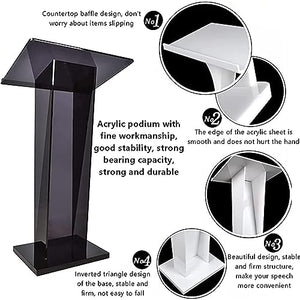 PHOLK Large Acrylic Podium Lectern Singing Stand Vertical Church Pulpit