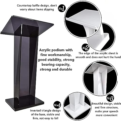 PHOLK Large Acrylic Podium Lectern Singing Stand Vertical Church Pulpit