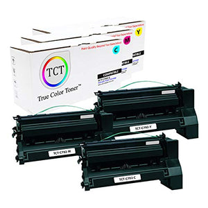 TCT Premium Compatible Toner Cartridge Replacement for Lexmark C792 C792A1CG C792A1MG C792A1YG Works with Lexmark C792 X792 Printers (Cyan, Magenta, Yellow) - 3 Pack