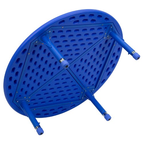 Flash Furniture 45'' Round Blue Plastic Height Adjustable Activity Table