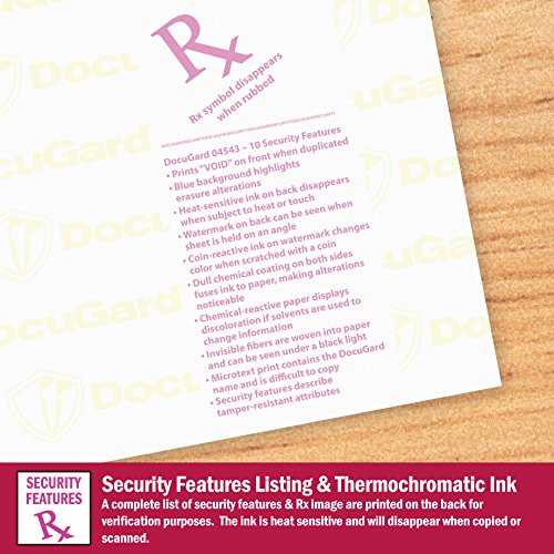 DocuGard Premier Medical Security Paper for Printing Prescriptions and Preventing Fraud, CMS Approved, 10 Security Features, Laser and Inkjet Safe, Blue, 8.5 x 11, 24 lb., 2500 Sheets (04543C)