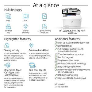 HP Color LaserJet Pro Multifunction M479fdn Laser Printer with One-Year, Next-Business Day, Onsite Warranty & Amazon Dash Replenishment ready (W1A79A) – Ethernet Only