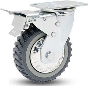 ROLTIN Heavy Duty Plate Casters with Silent PU Wheels - 800kg-1300kg Capacity