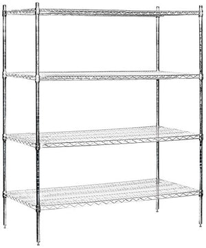 Salsbury Industries Stationary Wire Shelving Unit, 60-Inch Wide by 74-Inch High by 24-Inch Deep, Chrome