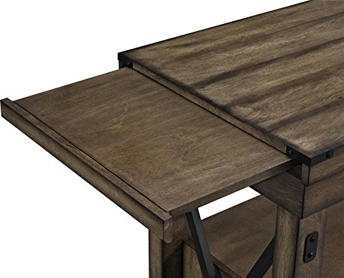 Altra Furniture Wildwood Wood Veneer Bar Cabinet, Rustic Gray