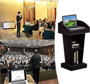 REPALY Portable Wood Podium Stand for Church Speech and Classroom (C, 60x40x110cm)