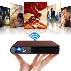 Mini Pocket 3D DLP Projector Wireless WiFi Portable Full HD 1080P Supported Home Theater Outdoor Movie Video Projector Screen Mirroring Airplay with 8400mAh Battery for Smart Phone Laptop PS5 USB HDMI