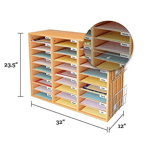 Really Good Stuff Mail Center with Wire Paper Holders- 1 Classroom Mail Center with 27 Slots – Keep Your Classroom or Office Organized, Durable, Easy Assembly