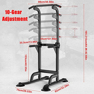 Power Tower Workout Dip Station Pull Up Bar Dip Stands Adjustable Height for Home Gym Strength Training Fitness Equipment