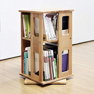 None 360° Rotating Desktop Bookshelf Organizer Stand Storage Rack