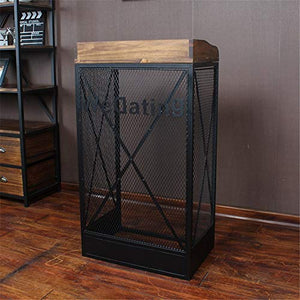 Generic Standing Lectern Podium Stand Reading Desk Wrought Iron Retro Fashion Church Podium (Black M)