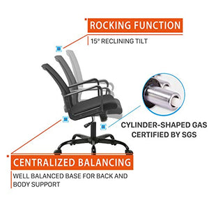 CLATINA Ergonomic Rolling Mesh Desk Chair with Executive Lumbar Support - Black 4 Pack