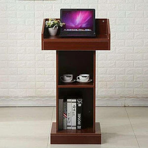 CAMBOS Lectern Podium Stand with Open Storage - Lightweight Wood Conference Table Podium